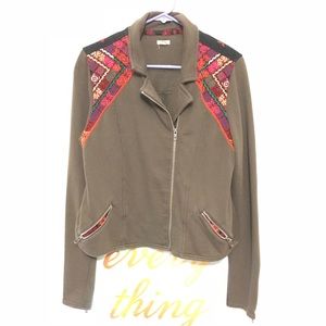 UO ÉCOTE BROWN EMBROIDERED JACKET